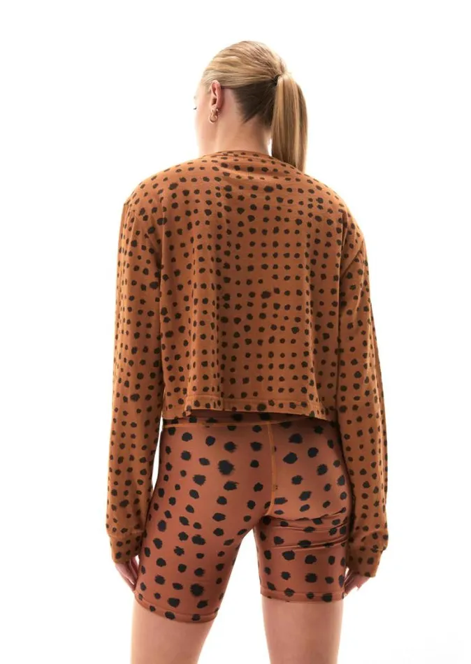 Shop MONTEROSA LS TEE IN ANIMAL SPOT PE Nation Long Sleeve Tops