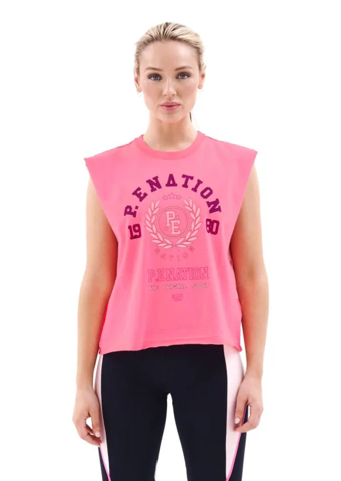 Shop OVERLAND TANK IN BRIGHT PINK PE Nation Tees and Tanks
