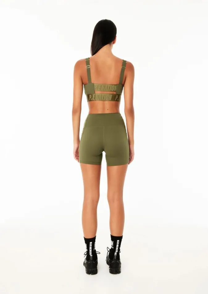 Shop RECALIBRATE 5034 BIKE SHORT IN KHAKI PE Nation Shorts