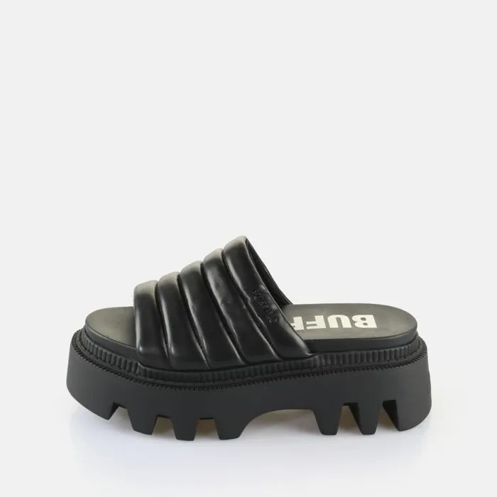 Shop Sandals and Slides BUFFALO Flora Mule Quilt Black