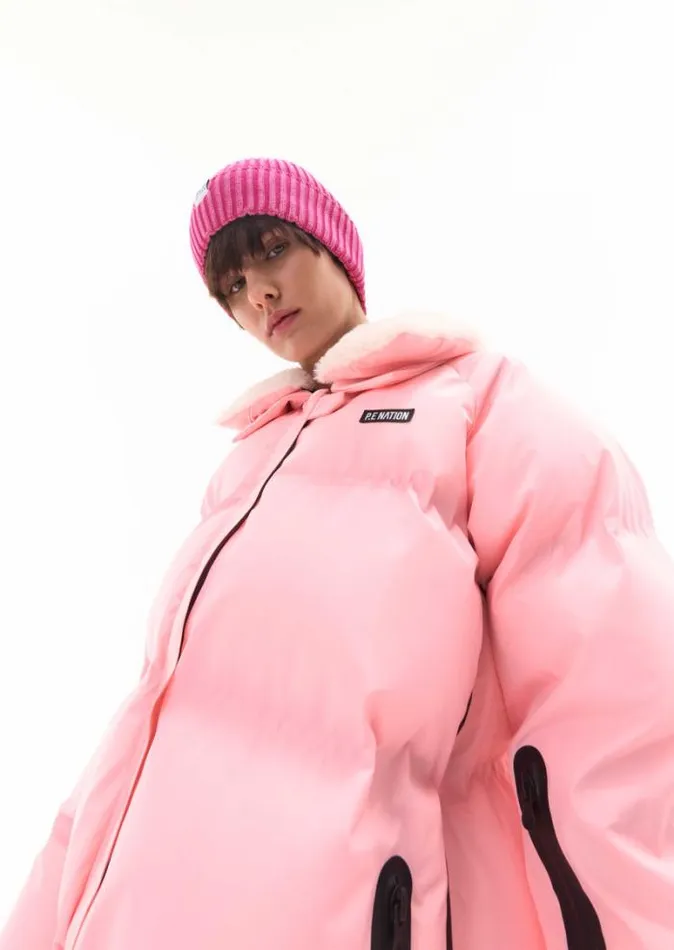 Shop SAROMA SNOW JACKET IN PASTEL PINK PE Nation Jackets