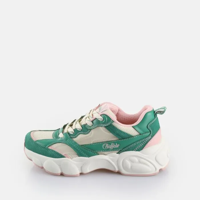 Shop Sneakers BUFFALO Cld Run Rt Greencreampink