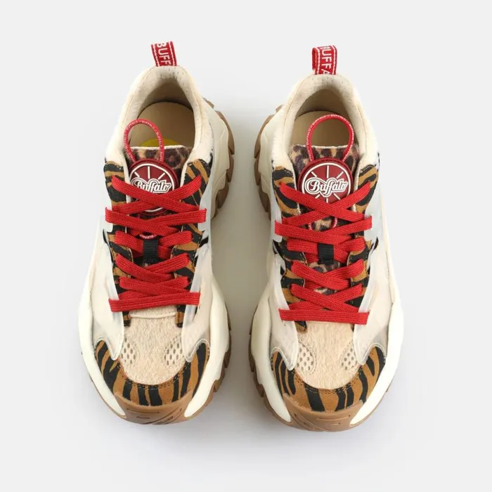 Shop Sneakers BUFFALO Trail One Browncreamredanimal