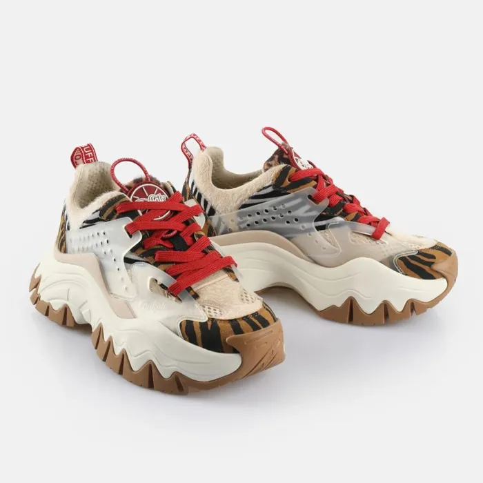 Shop Sneakers BUFFALO Trail One Browncreamredanimal