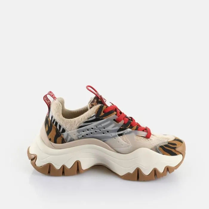 Shop Sneakers BUFFALO Trail One Browncreamredanimal