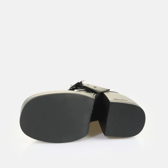 Shop Vegan Shoes BUFFALO Heart Pump Buckle Black