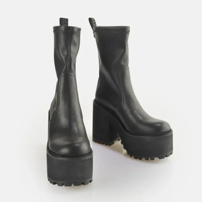 Shop Vegan Shoes BUFFALO Killah Sock Boot Black