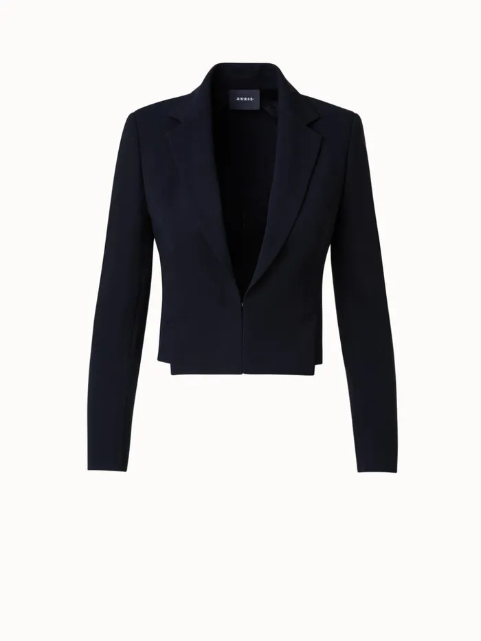Short Jacket In Wool Double Face Black Women Akris Jackets