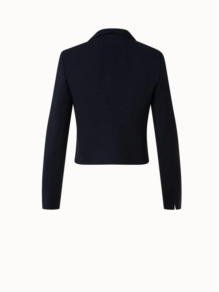 Short Jacket In Wool Double Face Black Women Akris Jackets