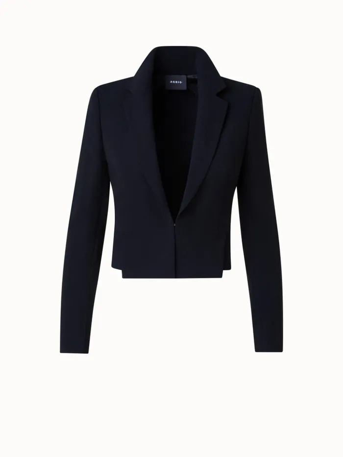 Short Jacket In Wool Double Face Black Women Akris Jackets