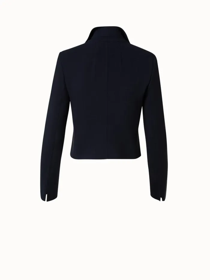 Short Jacket In Wool Double Face Black Women Akris Jackets