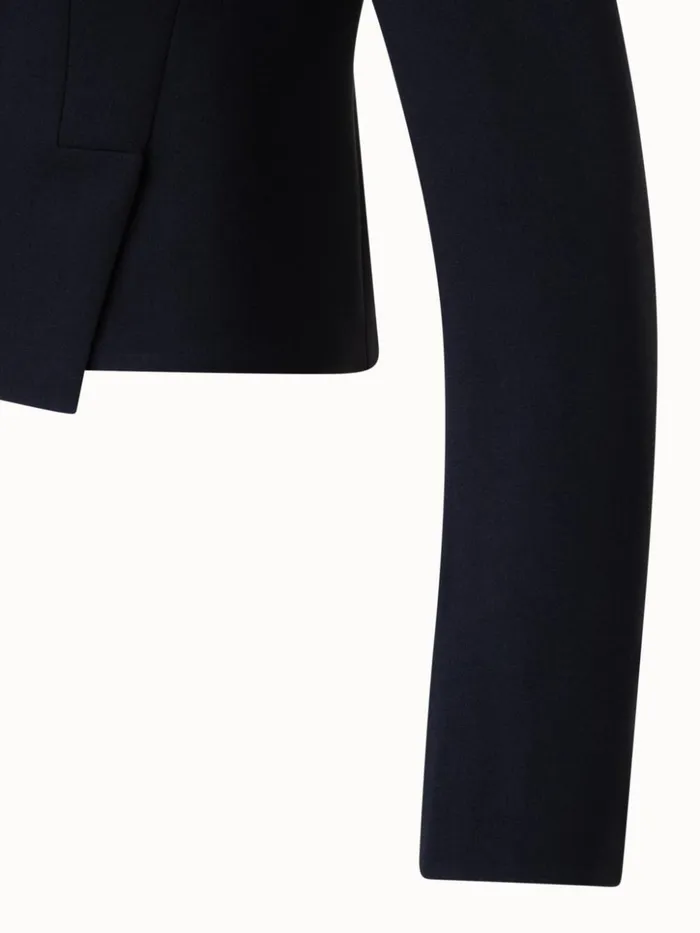 Short Jacket In Wool Double Face Black Women Akris Jackets