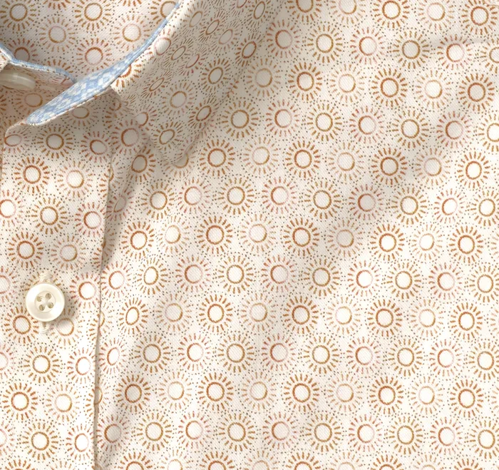 ShortSleeve Shirts Men Printed ShortSleeve Shirt Rust Sun Johnston and Murphy