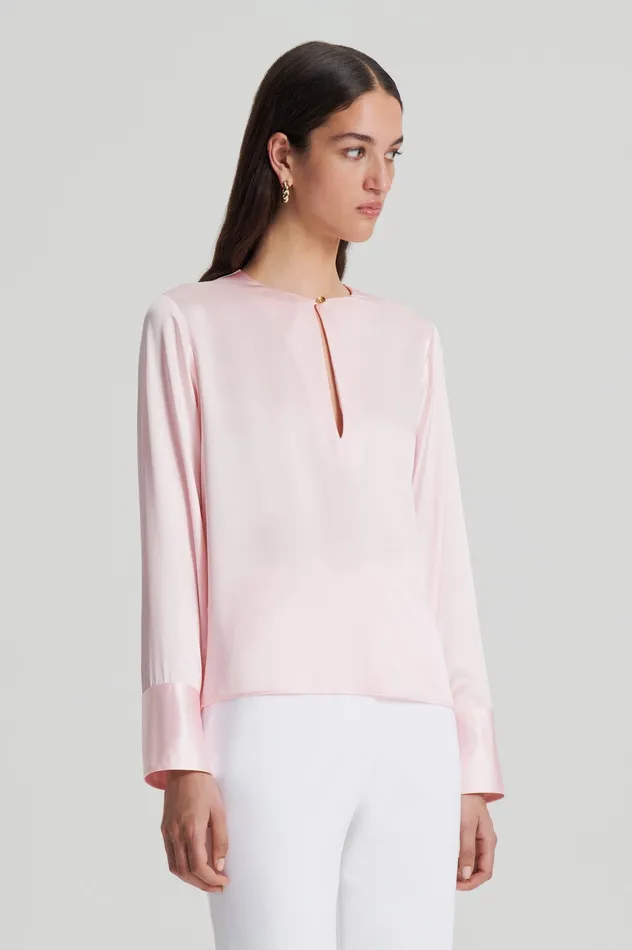 SILK SATIN TOP PALEPINK Women Tops Scanlan Theodore