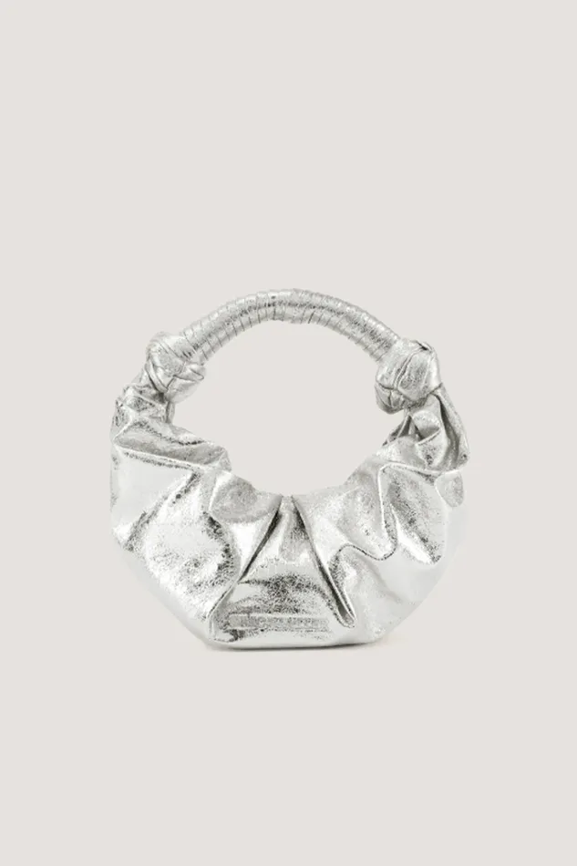 Simon Miller Bags Crinkle Lopsy Bag In Silver Vegan Leather SIMON MILLER 8211 Women Simon Miller Bags Crinkle Lopsy Bag In Silver Vegan Leather SIMON MILLER 8211 Women