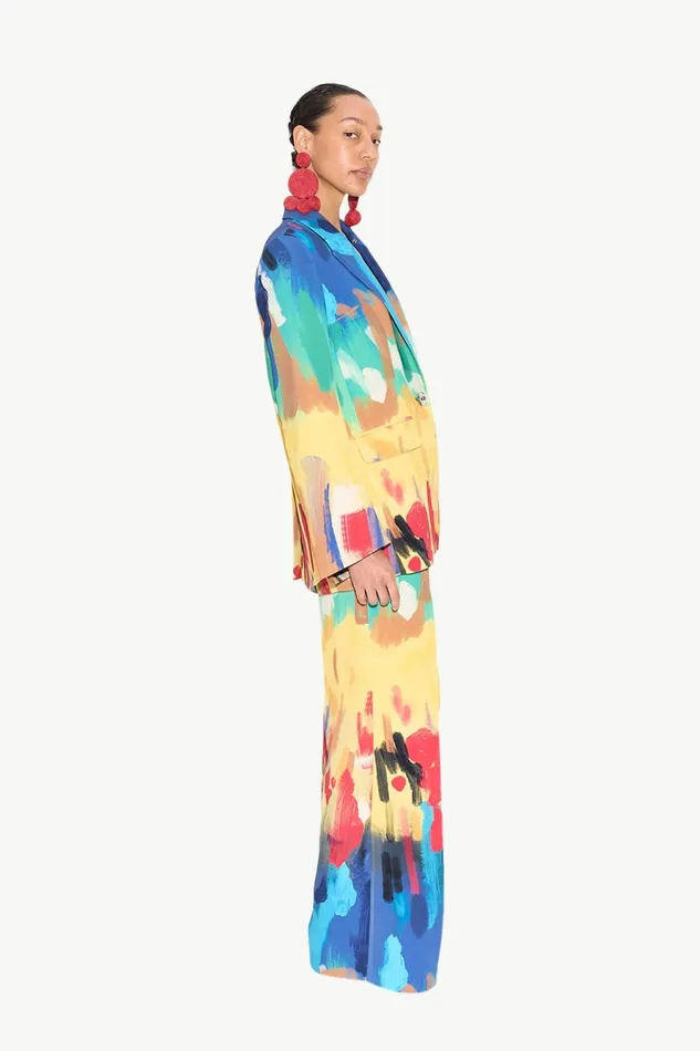 Simon Miller Bottoms Bloo Painted Crepe Pant In Palette Print 8211 Women