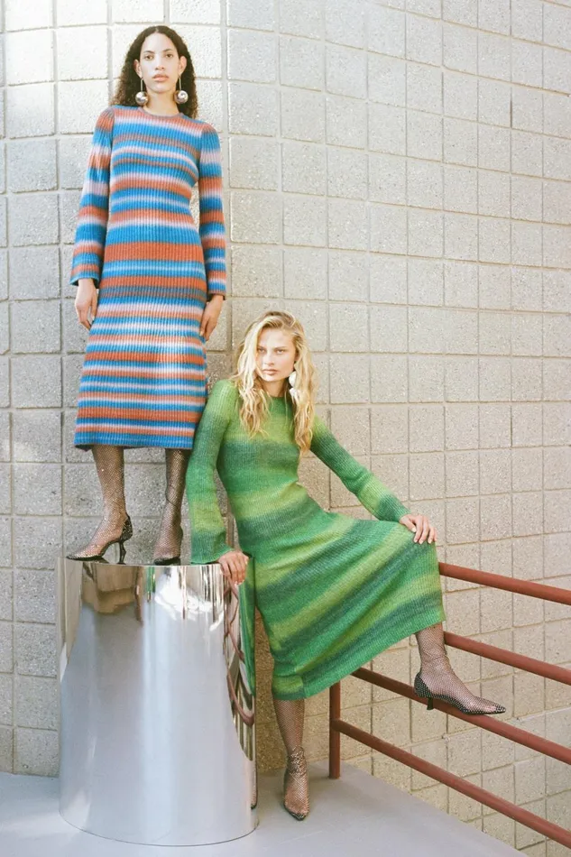 Simon Miller Dresses Axon Knit Dress In Matisse Blue Multi 8211 Women Simon Miller Dresses Axon Knit Dress In Matisse Blue Multi 8211 Women