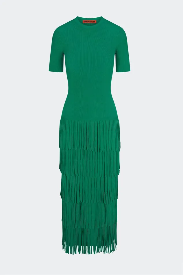 Simon Miller Dresses Za Za Fringe Dress In Jade 8211 Women