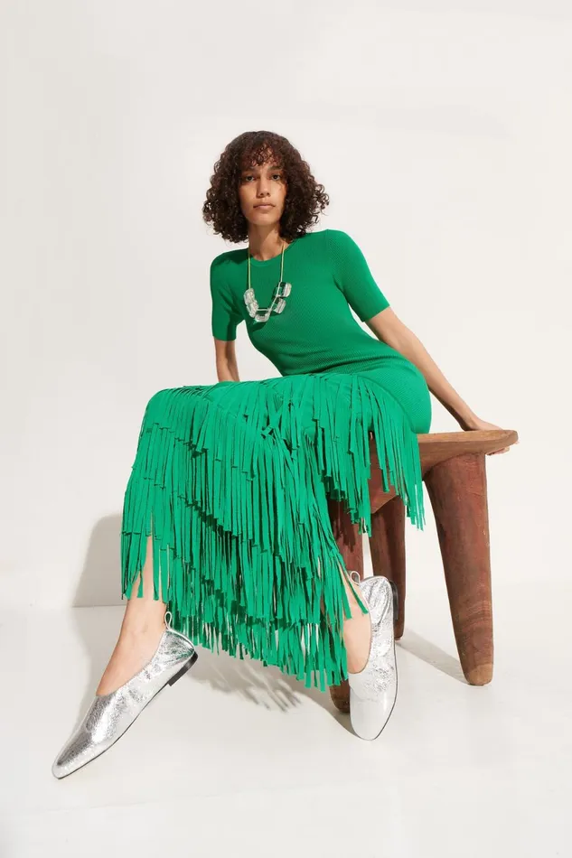 Simon Miller Dresses Za Za Fringe Dress In Jade 8211 Women