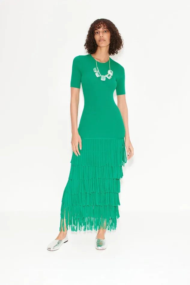 Simon Miller Dresses Za Za Fringe Dress In Jade 8211 Women