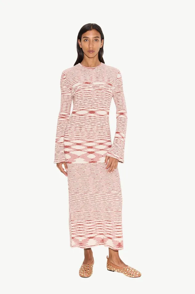 Simon Miller Knitwear Axon Knit Dress In RustRice Flour Multi Cotton 8211 Women