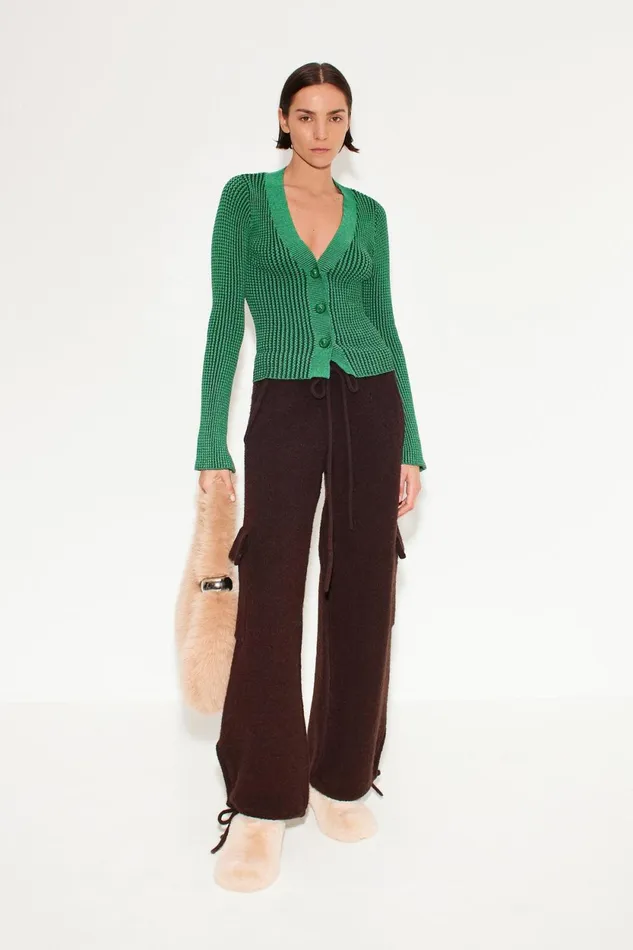 Simon Miller Knitwear Peep Textured Knit Cardigan In Gummy Green 8211 Women Simon Miller Knitwear Peep Textured Knit Cardigan In Gummy Green 8211 Women