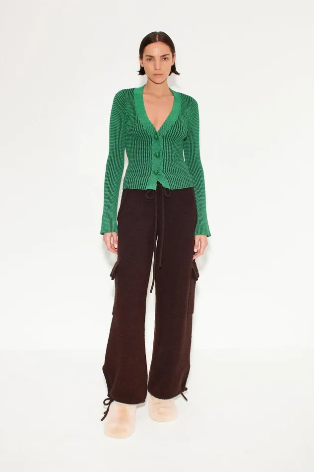 Simon Miller Knitwear Peep Textured Knit Cardigan In Gummy Green 8211 Women Simon Miller Knitwear Peep Textured Knit Cardigan In Gummy Green 8211 Women
