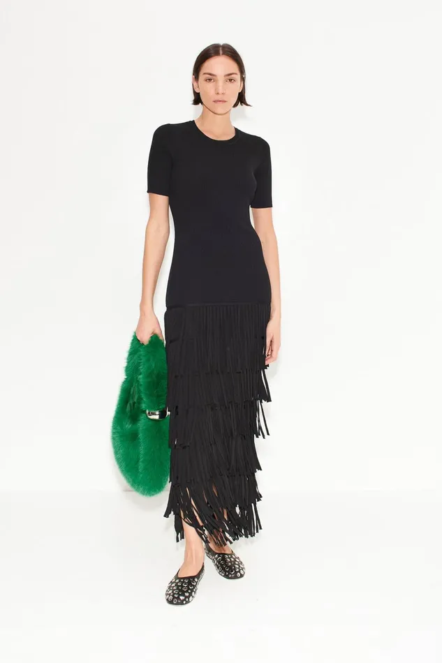 Simon Miller Knitwear Za Za Fringe Dress In Black 8211 Women