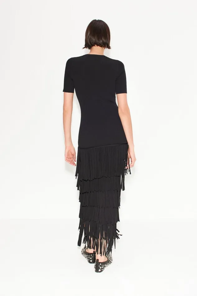 Simon Miller Knitwear Za Za Fringe Dress In Black 8211 Women