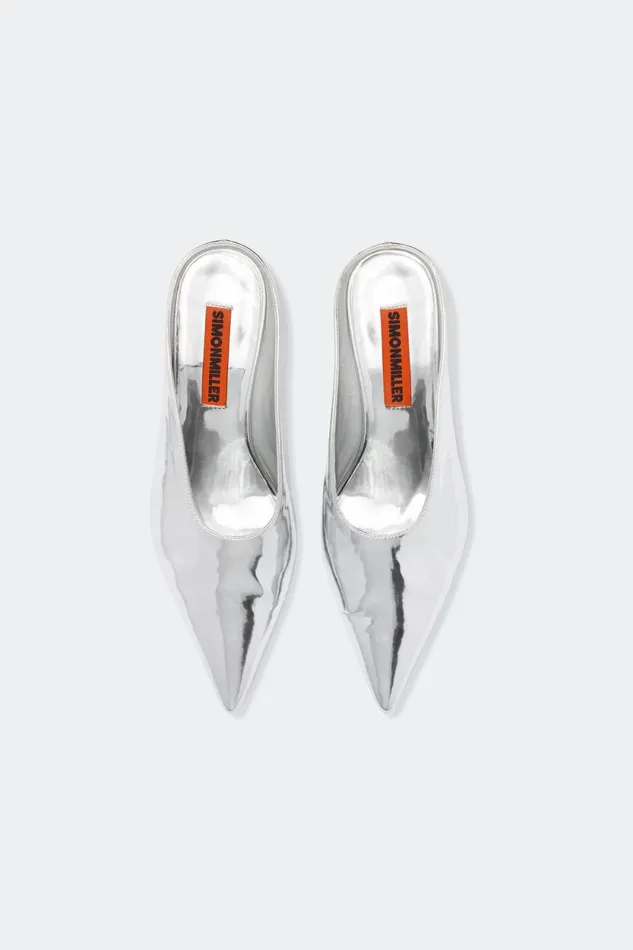 Simon Miller Mules Chrome Pointed Gala Mule In Silver 8211 Women