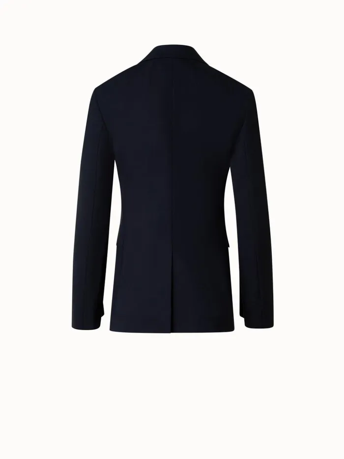 SingleBreasted Tailored Blazer In Wool Stretch Black Women Akris Jackets