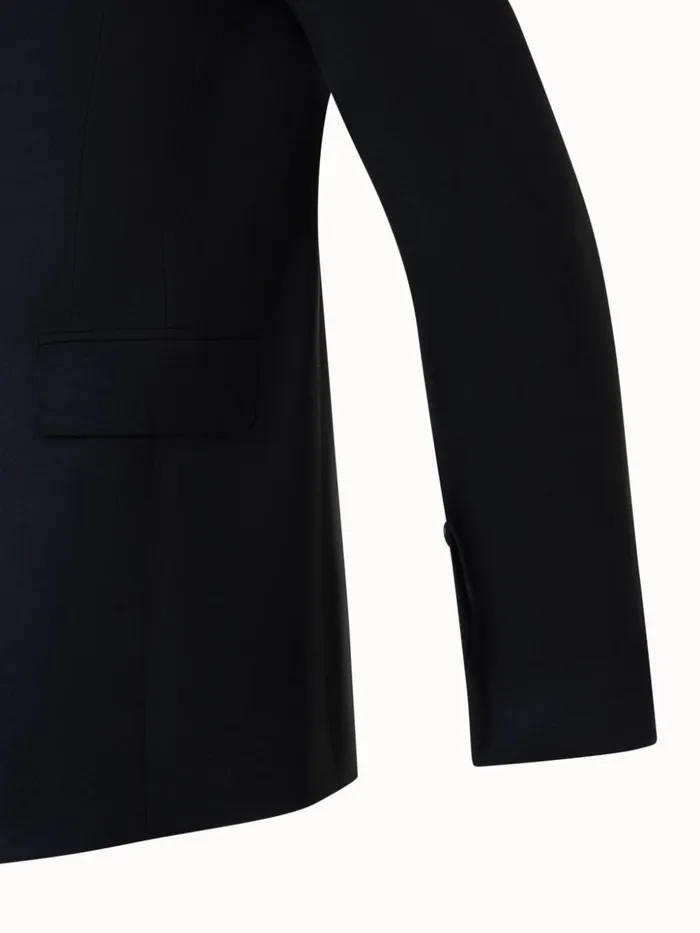 SingleBreasted Tailored Blazer In Wool Stretch Black Women Akris Jackets