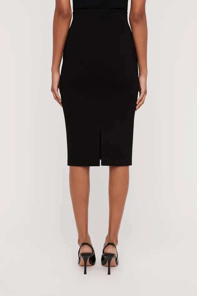 Skirts Women Scanlan Theodore CREPE KNIT SLIT BACK SKIRT BLACK