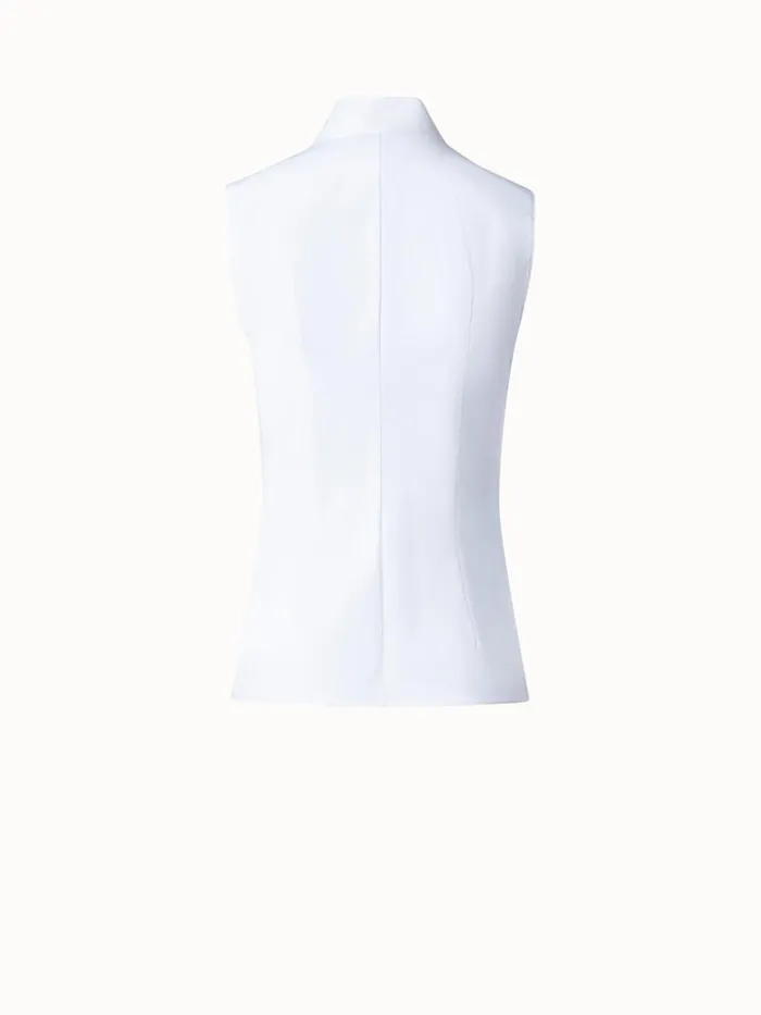 Sleeveless Cotton Stretch Blouse Hite Women Akris Blouses