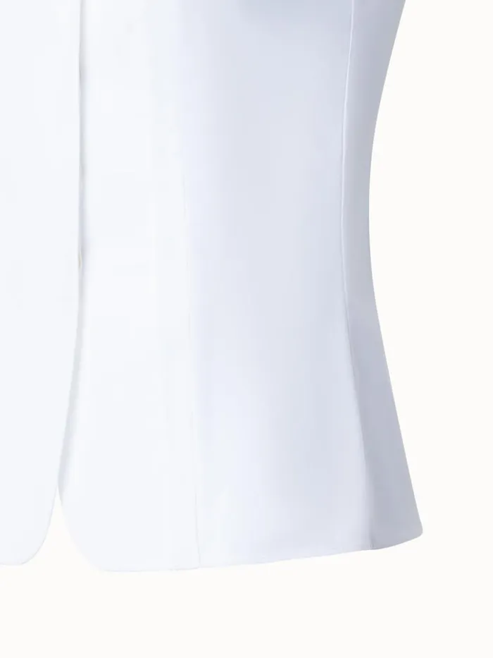 Sleeveless Cotton Stretch Blouse Hite Women Akris Blouses