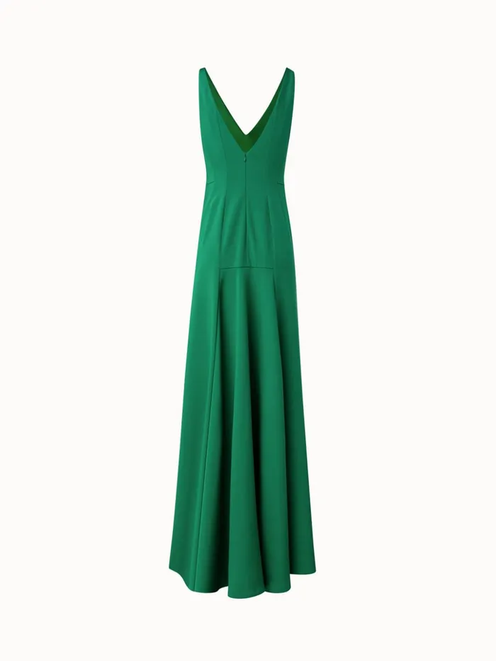 Sleeveless Silk Evening Dress Leaf Women Akris Dresses