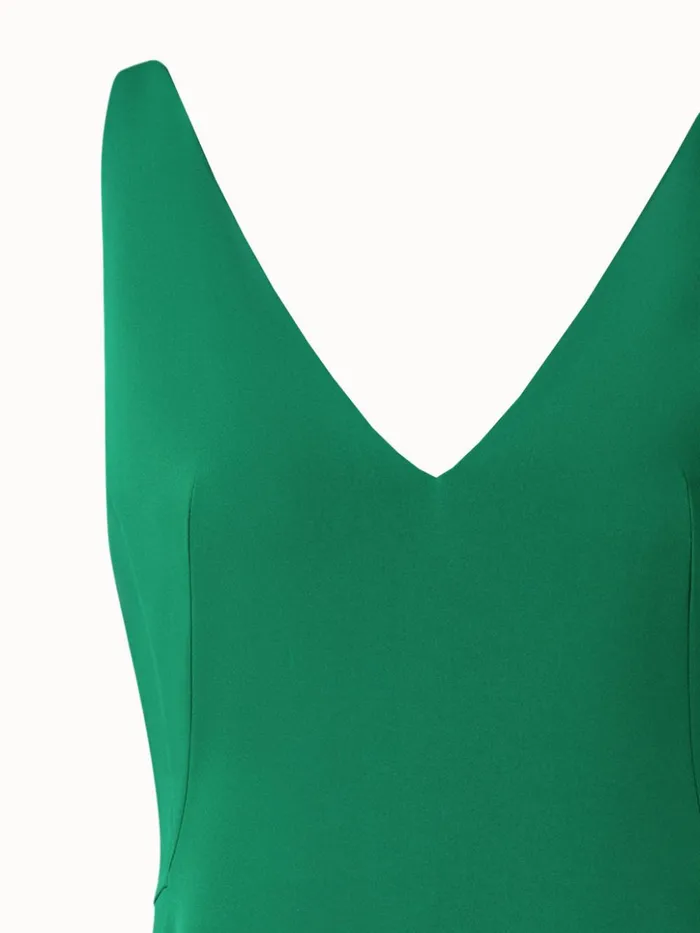 Sleeveless Silk Evening Dress Leaf Women Akris Dresses