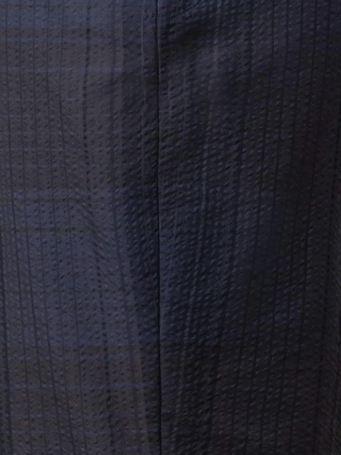 Slight Bootcut Pants In Silk Cotton Seersucker Navy Women Akris Pants