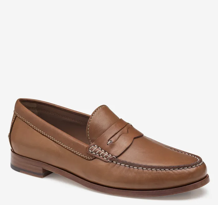SlipOns and Loafers Men Johnston and Murphy Baldwin Penny Loafer Cognac Sheepskin