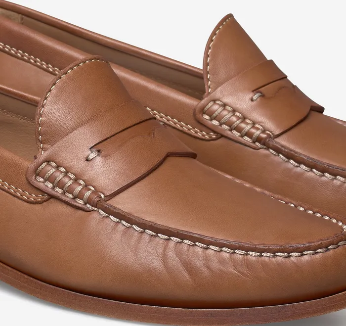 SlipOns and Loafers Men Johnston and Murphy Baldwin Penny Loafer Cognac Sheepskin