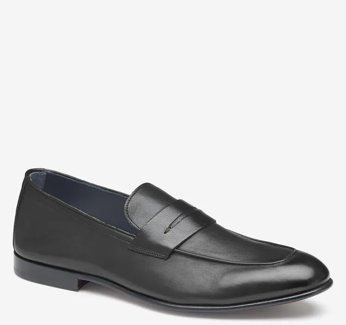 SlipOns and Loafers Men Johnston and Murphy Taylor Penny Loafer Black Italian Calfskin