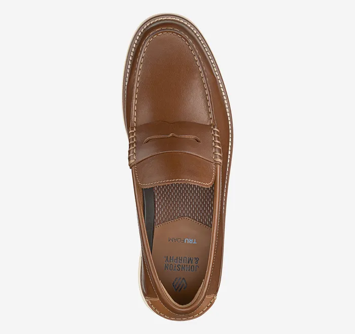 SlipOns and Loafers Upton Penny Loafer Tan Full Grain 8211 Johnston and Murphy Men