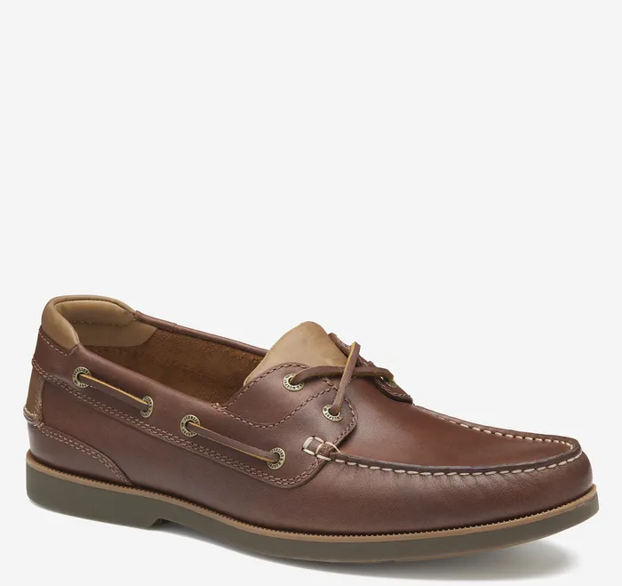 SlipOns and Loafers Ventura 2Eye Boat Shoe Mahogany Full Grain Johnston and Murphy Men