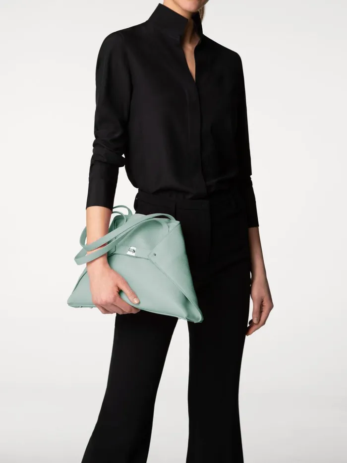 Small Ai Shoulder Bag In Calf Leather Mint Women Akris Tote Bags