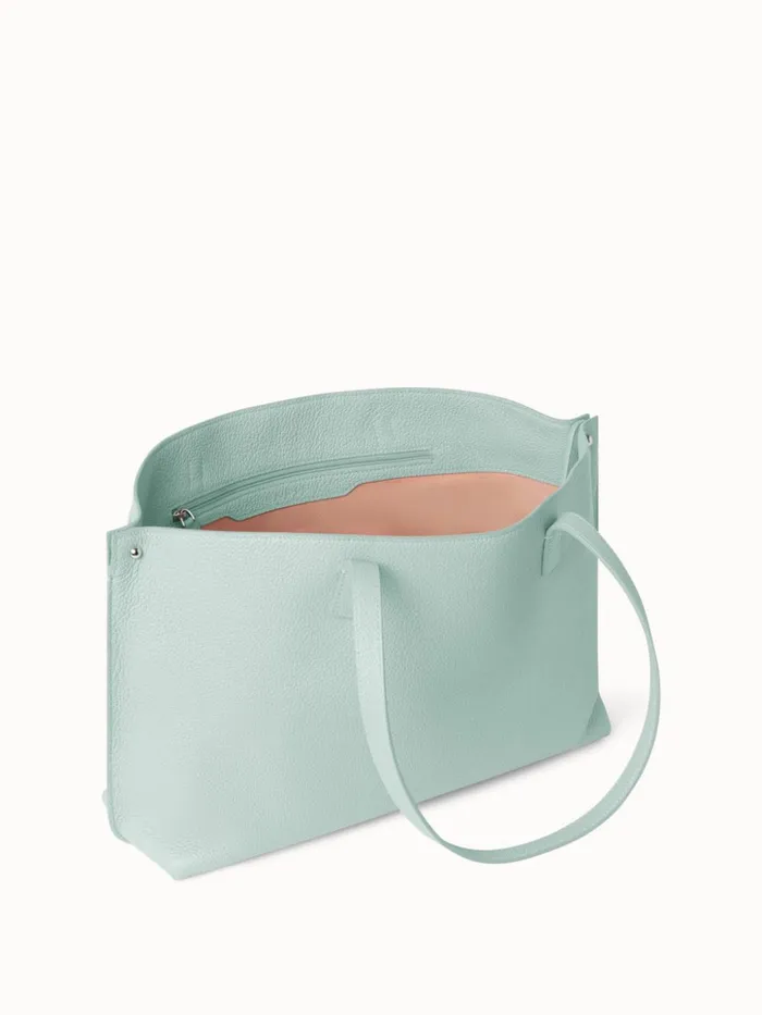 Small Ai Shoulder Bag In Calf Leather Mint Women Akris Tote Bags