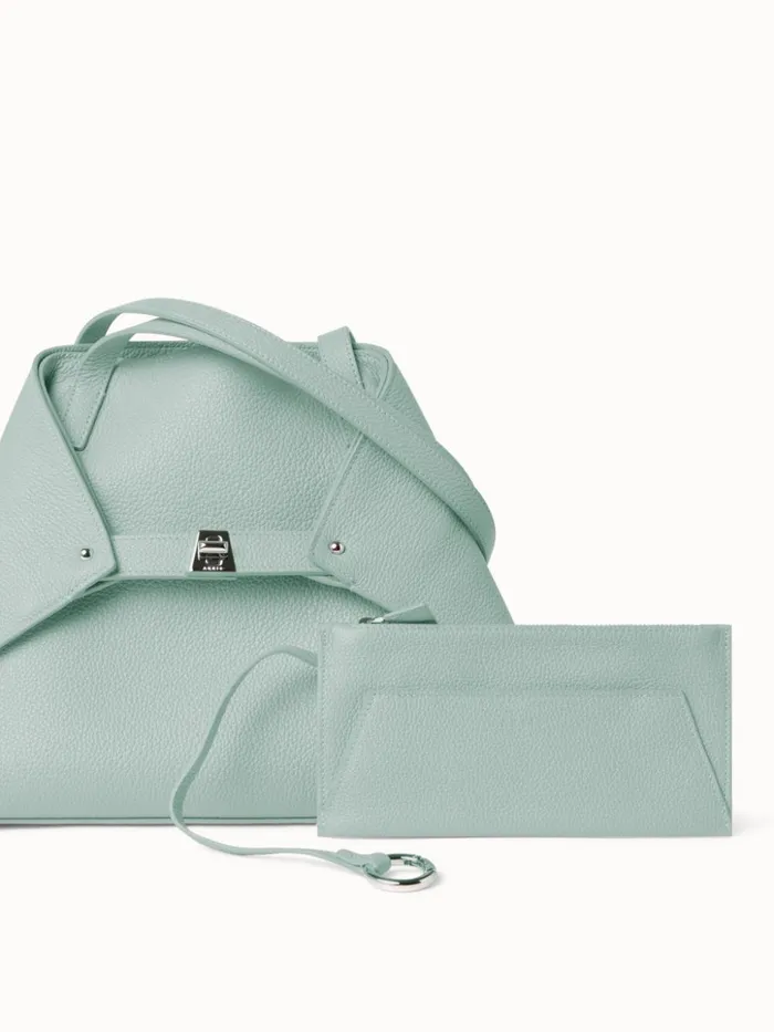 Small Ai Shoulder Bag In Calf Leather Mint Women Akris Tote Bags