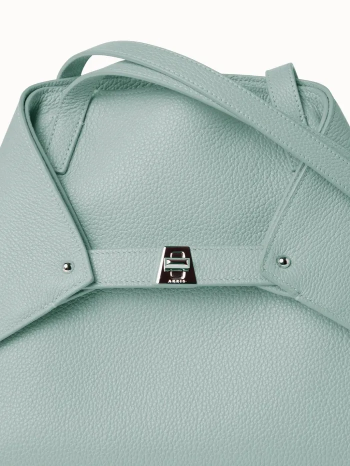 Small Ai Shoulder Bag In Calf Leather Mint Women Akris Tote Bags