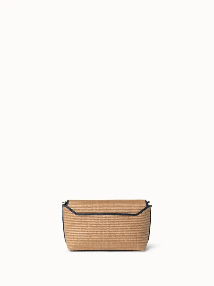 Small Anouk Day Bag In Raffia Camelmarine Women Akris Shoulder Bags