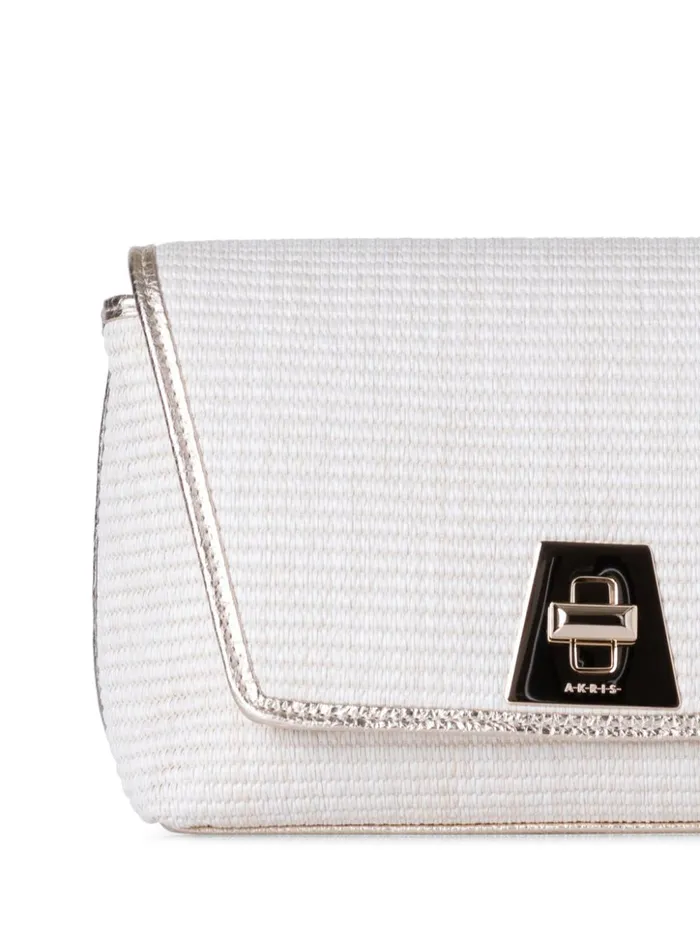 Small Anouk Day Bag In Raffia Ecrustucco Women Akris Shoulder Bags