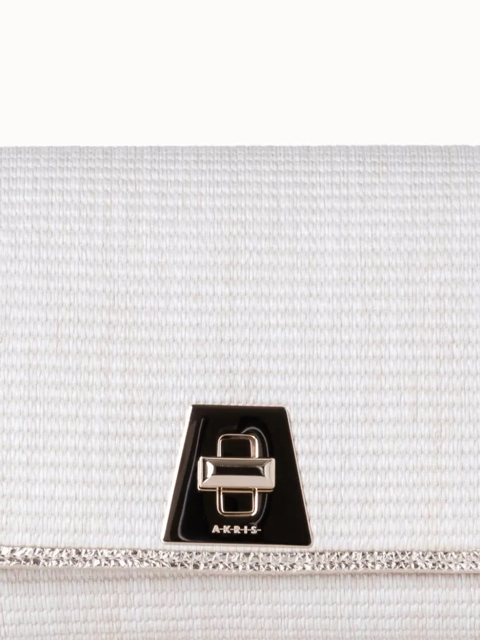 Small Anouk Day Bag In Raffia Ecrustucco Women Akris Shoulder Bags